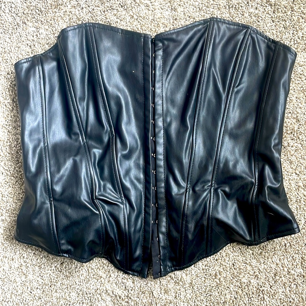 Black Zara leather corset